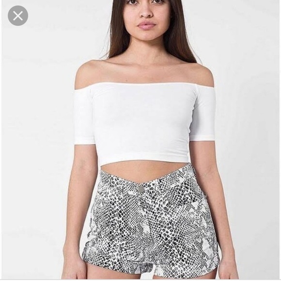 American Apparel Pants - American Apparel High Waisted Snake Print Shorts